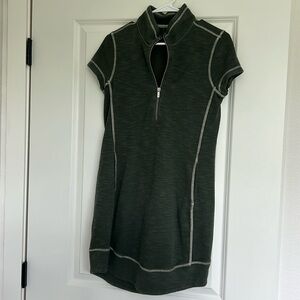 TOMMY BAHAMA Olive Green Short Zip Dress